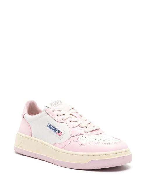 White/light pink calf leather sneaker Autry | AULWWB37BLUSH BRIDE